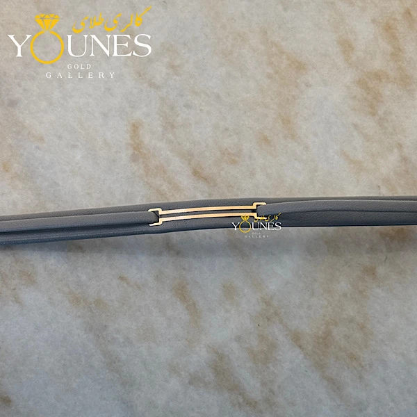 دستبند طلا زنانه چرمی دو خط L335